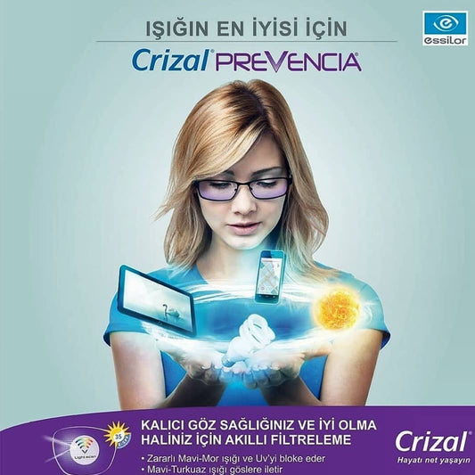 Crizal® Prevencia 1.56 ASP Stok Akıllı Mavi Işık Koruyu Cam